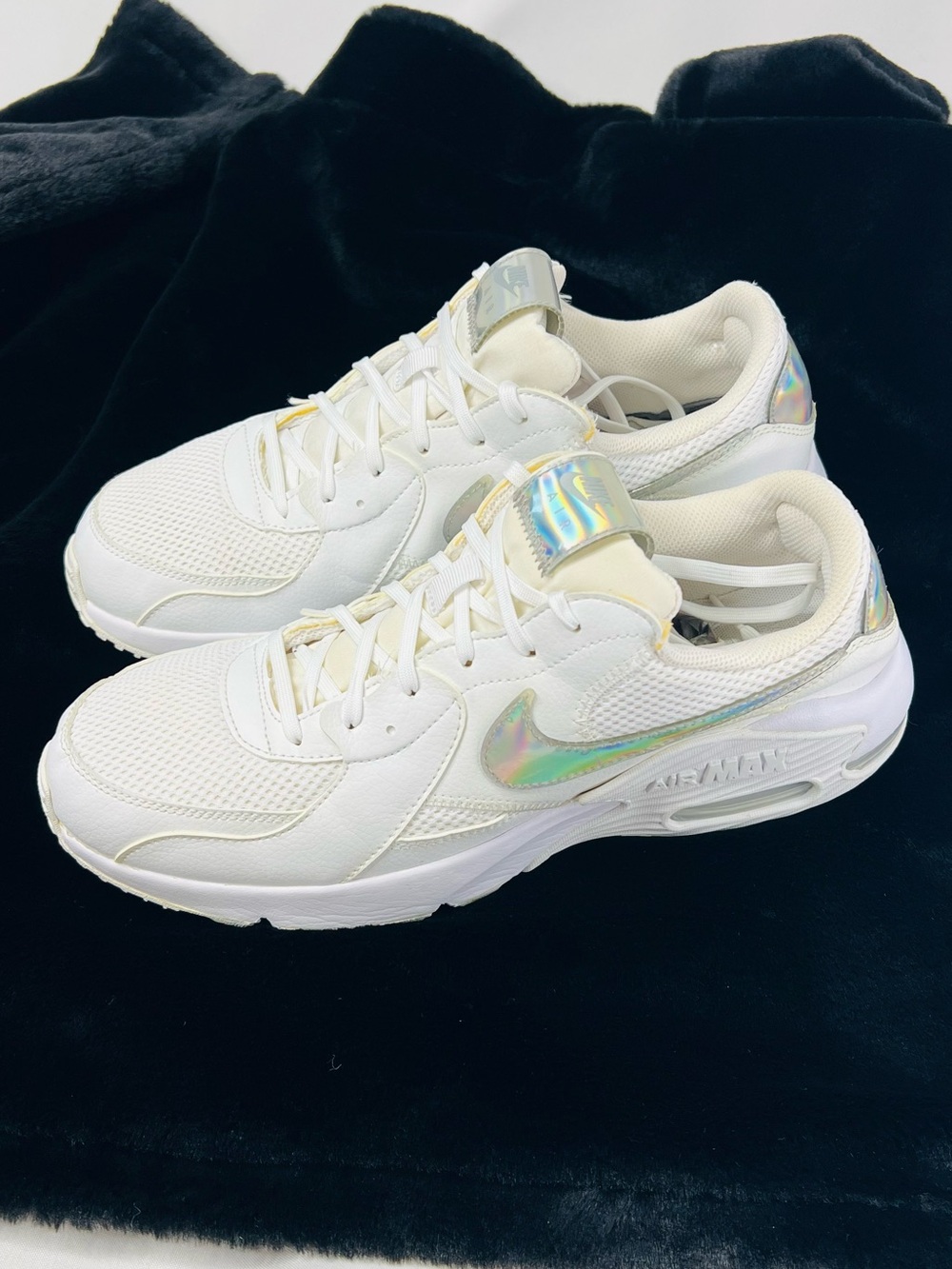 Nike Air Max Excee White and Silver Holographic Sneakers Womens 12 Mens 10.5 - Picture 5 of 9